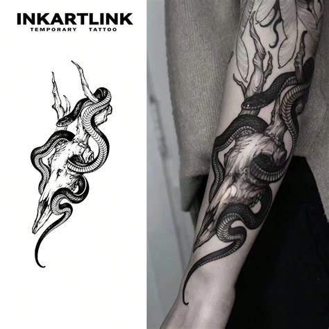 Inkartlink Hoja Tatuaje Temporal Cm Jugo De Serpiente Y