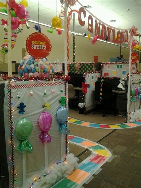 Candyland At Work Office Christmas Decorations Christmas Cubicle