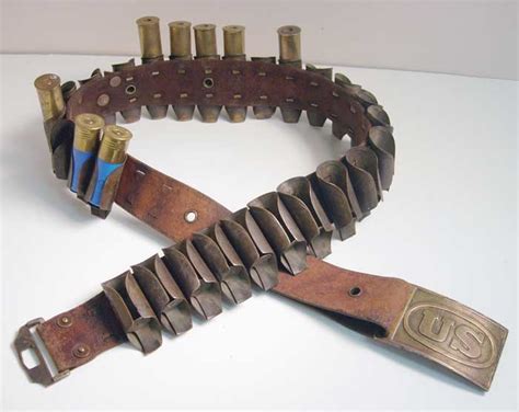 Z Sold ~ Antique Shotgun Belt With Metal Shell Holders