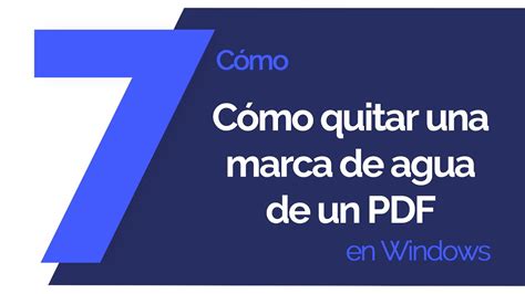 Cómo quitar una marca de agua de un PDF en Windows Paso a paso YouTube