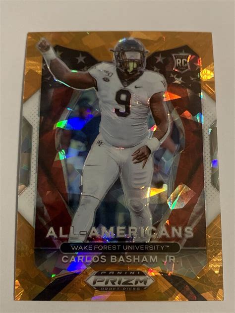 Panini Prizm Carlos Basham Jr Rookie Rc Orange Ice All Americans