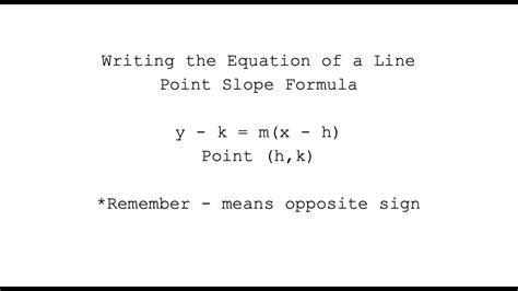 Point Slope Formula Writing The Equation Of A Line And Reading It