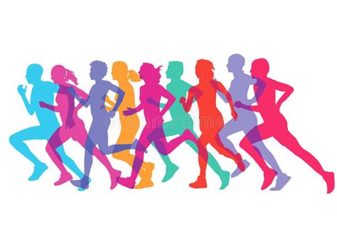 Group Of Runners Stock Vector Illustration Of Competing 80801332