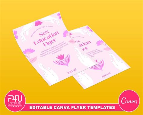 Sex Education Flyer Diy Canva Sex Education Flyer Editable Canva Us Letter Size Flyer Template