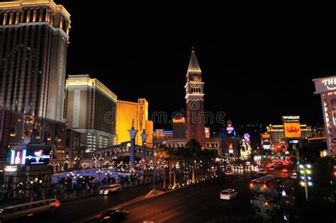 Night View of Las Vegas Strip Editorial Image - Image of vegas, luxury: 18277810