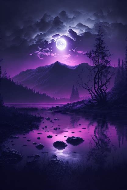 Premium Photo Purple Twilight Landscape