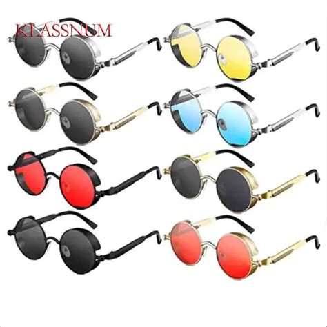 Gafas De Sol Retro G Ticas Steampunk Lentes Redondas De Moda Montura De