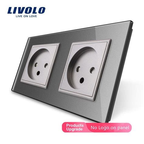 Livolo Eu Standard Double Israel Power Socket Glass Panel Ac V