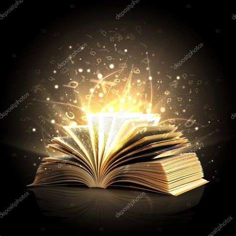 Opened magic book with magic lights Stock Photo by ©efks 54847771