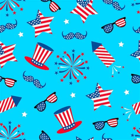 Premium Vector American Patriotic Seamless Pattern Fourth Of July