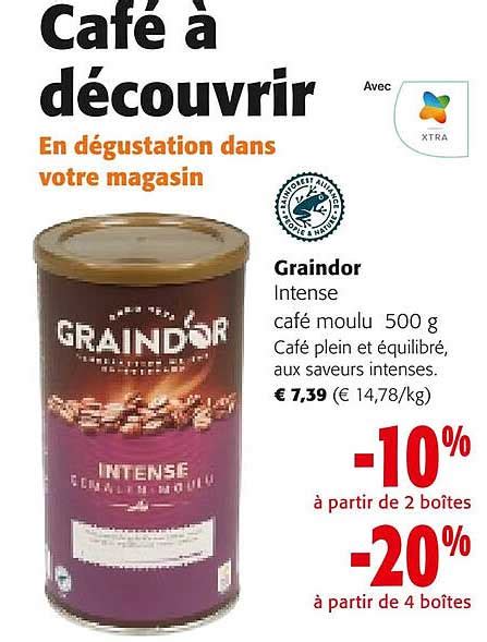 Promo Graindor Intense Café Moulu Café Plein Et équilibré Aux Saveurs