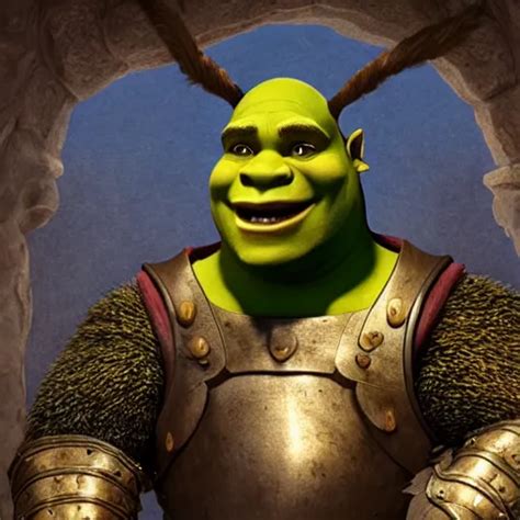 Krea Shrek From Shrek As A Glorious Devout Shining Powerful Epic