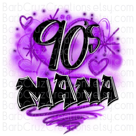 90 S Mama Purple Mothers Day Airbrush Background Sublimation