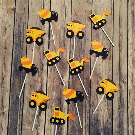 Toppers de cupcake de construcción conjunto de 12 por BellsNBerri