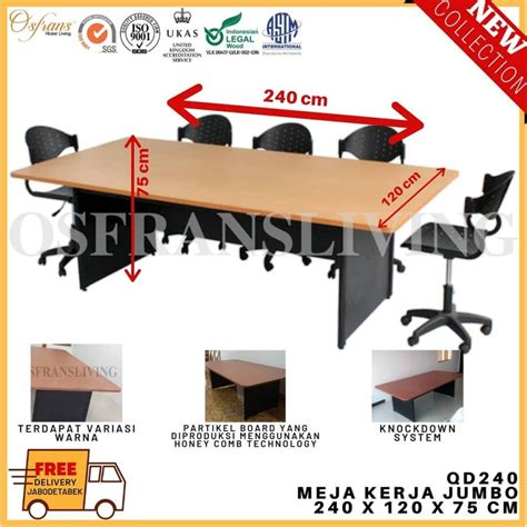 Jual QD 240 PANJANG 240 Cm X 120 Cm MEJA RAPAT BESAR JUMBO MEJA MEETING