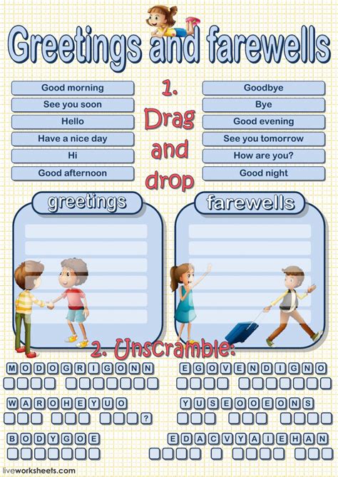 Greetings And Farewells Interactive Worksheet