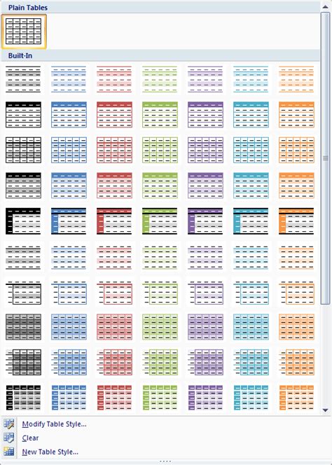 Learn MS Word: Word Table Styles