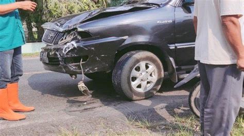 Motor Vs Mobil Adu Kambing Di Jalan Raya Palembang Prabumulih Dua