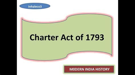 Charter Act Of 1793 Youtube