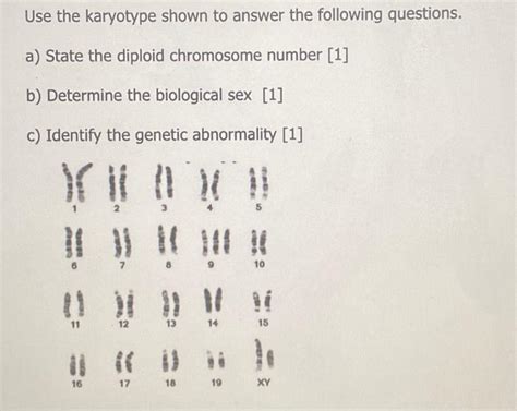 Solved Use The Karyotype Shown To Answer The Following Chegg