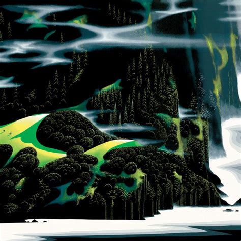 Eyvind Earle Signed Haze Of Early Spring Le 24x36 Serigraph On Paper