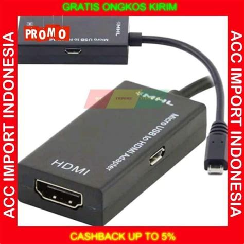 Jual Kabel converter MHL Micro Usb To HDMI CABLE Android Smart TV di ...