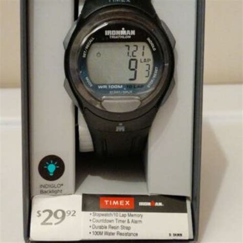 New Timex Ironman Men S Black Digital Watch 10 Lap 100m Water Resistance T5k608 Watchcharts