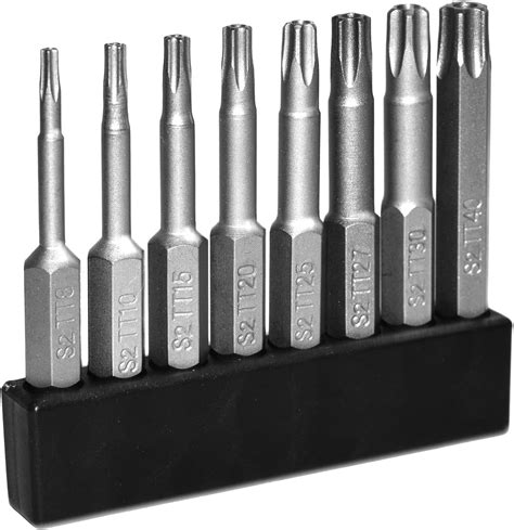 Kit De 9 Puntas Torx De Seguridad T10 15 20 25 27 30 40 45 50