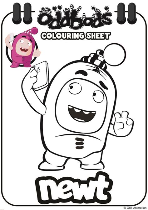 Oddbods Colouring Sheet Newt Kids Coloring Books Coloring Sheets