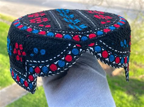 Sindhi Hat Handmade Embroidery Cap Cultural Topi Round Etsy