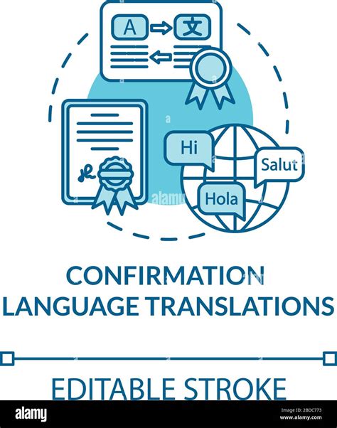 Confirmation Language Translations Turquoise Concept Icon Foreign