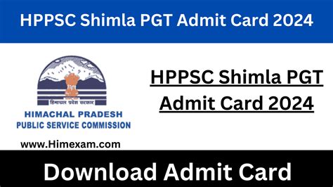 Hppsc Shimla Pgt Admit Card Himexam