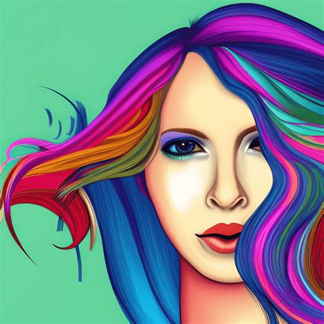 Womens Abstract Art Hair Graphic · Creative Fabrica