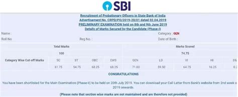 Sbi Po Cut Off Check Prelims Mains Final Cut Off Marks Of