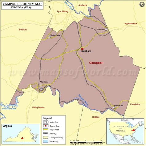 Campbell County Map Virginia