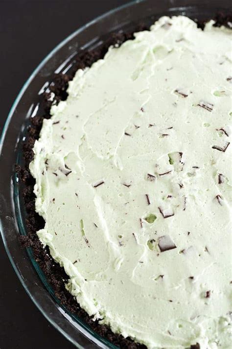 No Bake Mint Chocolate Chip Pie Brown Eyed Baker