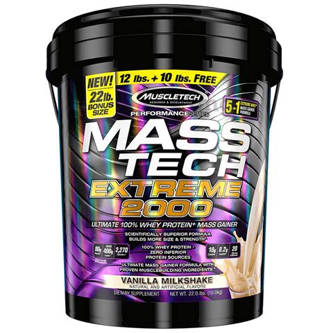 Muscletech Performance Series Mass Tech Extreme 2000 Vanilla Milkshake Buy Box Of 22 0 Lb