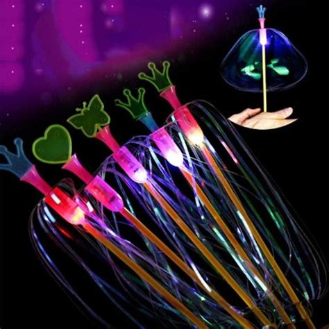 Snsdoj Magic Gift Plastic Fairy Flashing Wands Cheering Stick Party