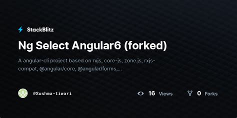 Ng Select Angular6 Forked StackBlitz