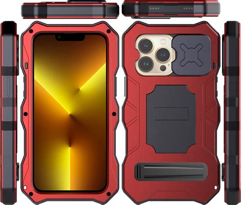 Veryly Compatible With Iphone 14 Pro Max Case Heavy Duty Metal Case With Built In