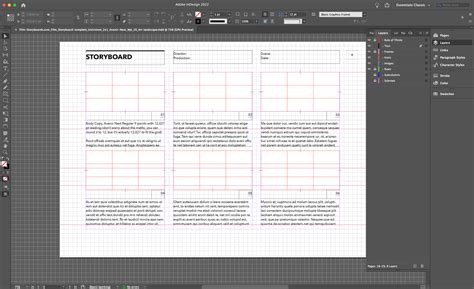 Film Storyboards Drawers Surplus This Indesign Storyboard Template