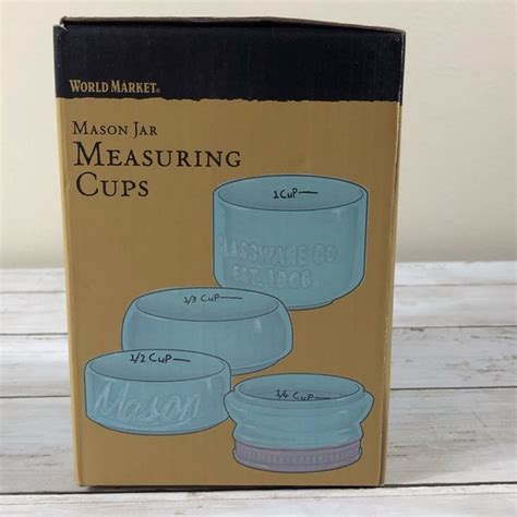 Cost Plus World Market Kitchen Mason Jar Ceramic Measuring Cups And