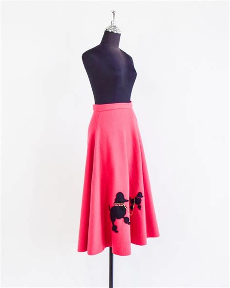 1950s Pink Poodle Swing Skirt 50s Like Hot Pink Ci… Gem