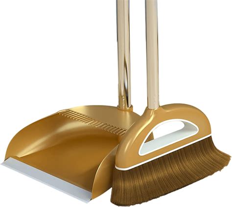 Amazon Standing Dustpan And Broom Set Upgrade Broom And Dustpan