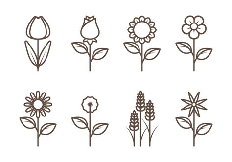 Flower Outline Vectors 94953 Vector Art at Vecteezy