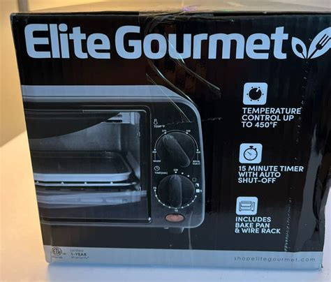 Elite Gourmet 2 Slice Countertoptoaster Oven Model Eto236 Black New In Box Ebay