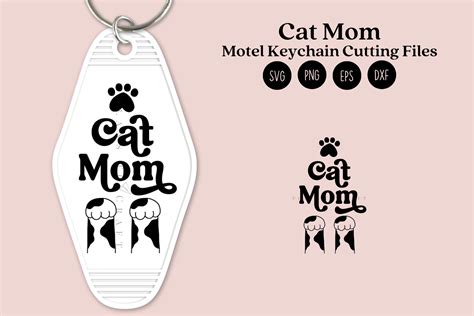 Cat Mom Motel Keychain SVG PNG DXF EPS Graphic By Planstocraft