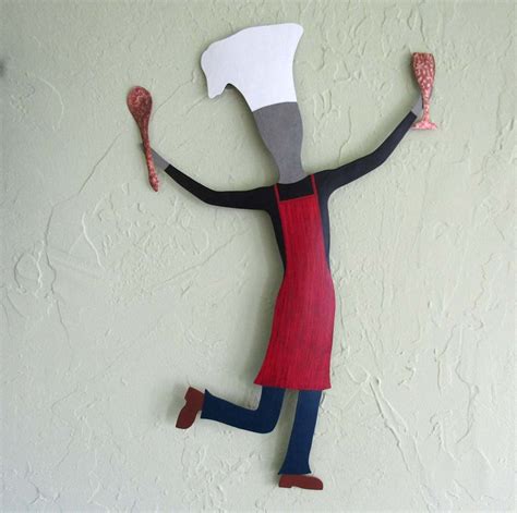 CHEF GUY Metal Wall Art for the Kitchen Whimsical Sculpture - Etsy