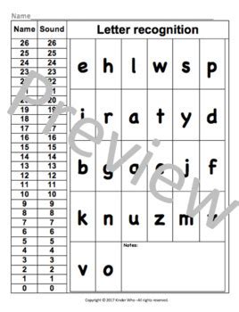 Letter Name Sound Assessment And Student Tracker By Kinderwho Tpt