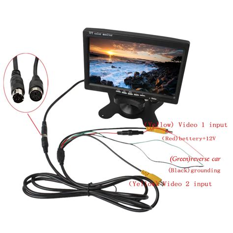 7 Inch 2CH HD 800*480 TFT Color LCD Screen Car Rear View Camera Monitor ...